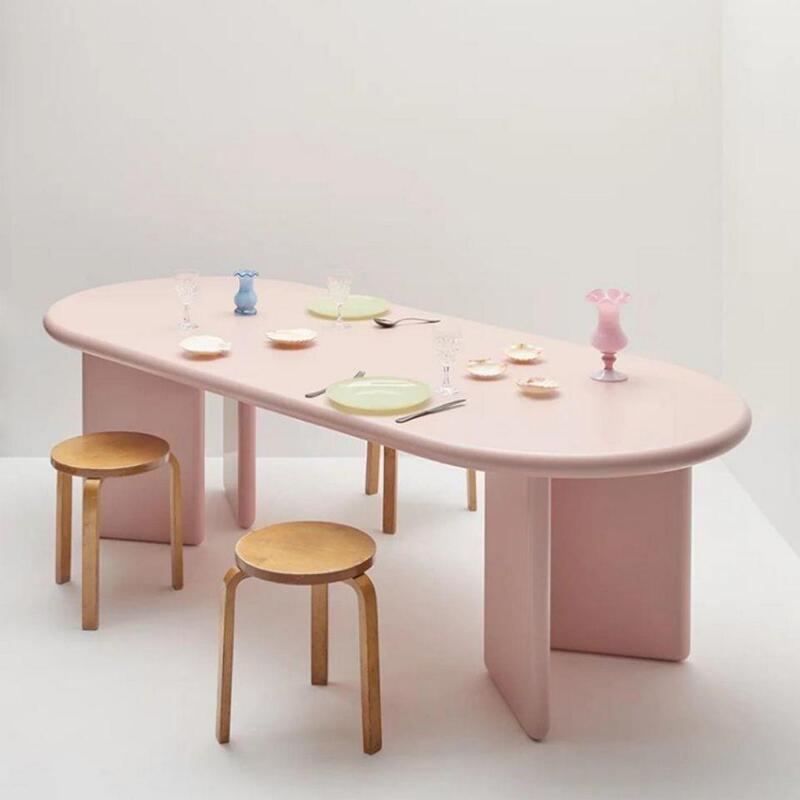 Creative rectangular office desk, simple and luxurious designer desk, personalized and stylish dining table, dopamine