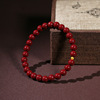 Bracelet, fashionable retro birthday charm suitable for men and women, cinnabar, simple and elegant design