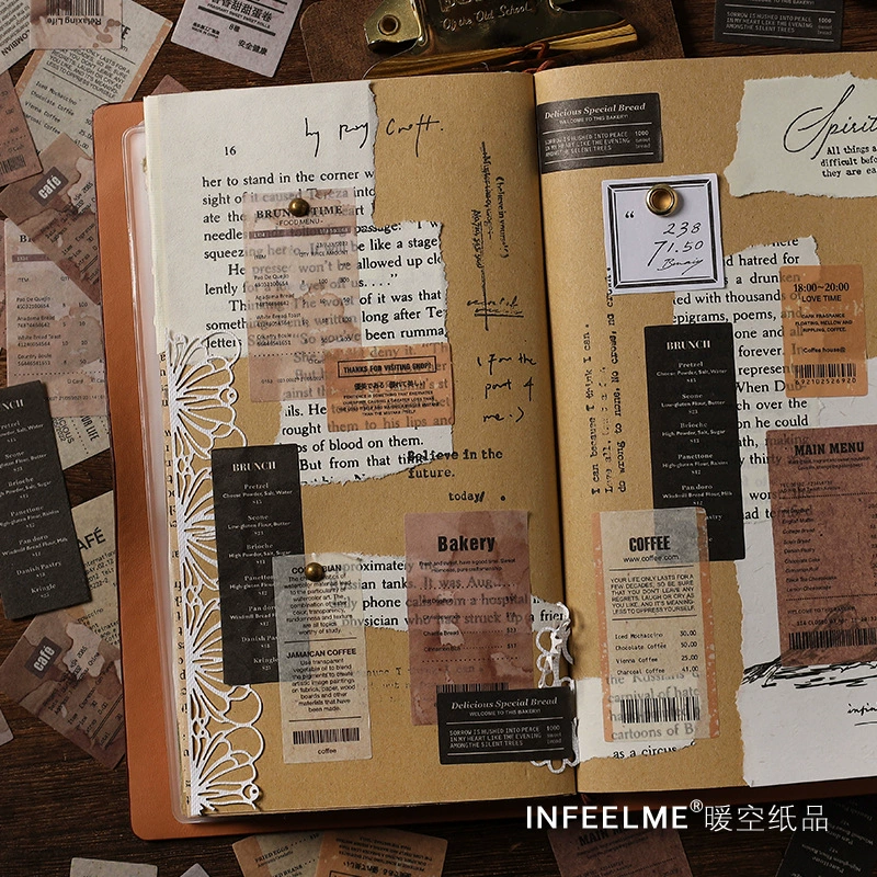 Infeel.me и бумага для наклейки бумажный пакет мини-билет серия свежий ретро ручной учет DIY декоративные наклейки 4 модели