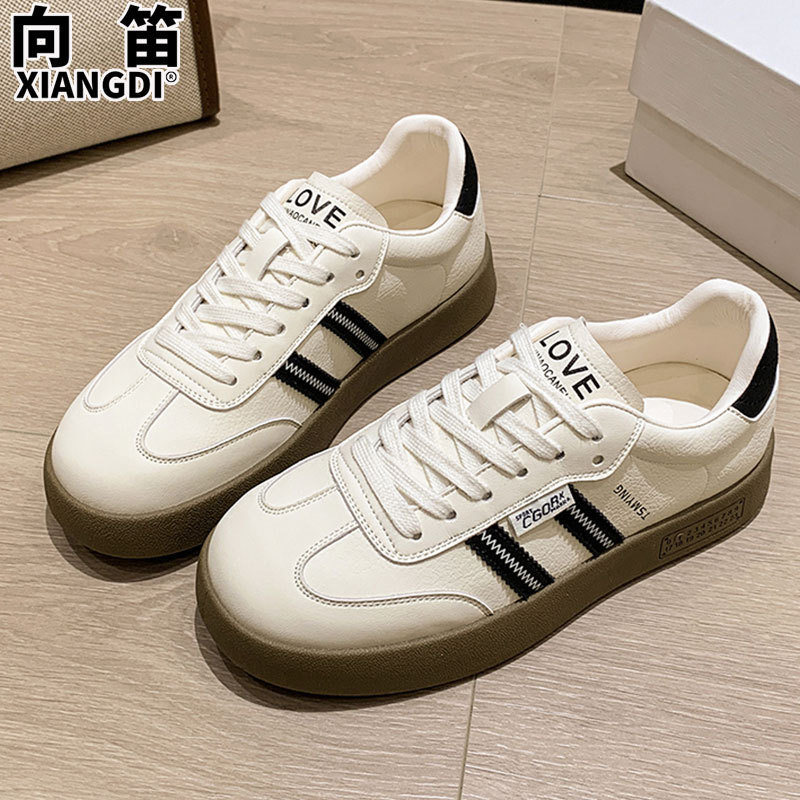 牛皮软底德训鞋女款2025秋季新款百搭小白鞋子女鞋休闲运动鞋板鞋|undefined