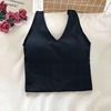 Top with cups, cotton breast pads, tube top, vest, sports bra, underwear, beautiful back, V-neckline