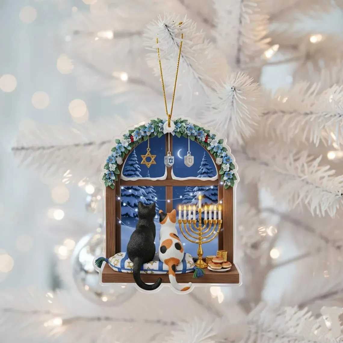 Nuevos productos transfronterizos creativos libros de navidad colgantes de automóviles decoración acrílica navideña decoraciones para el hogar