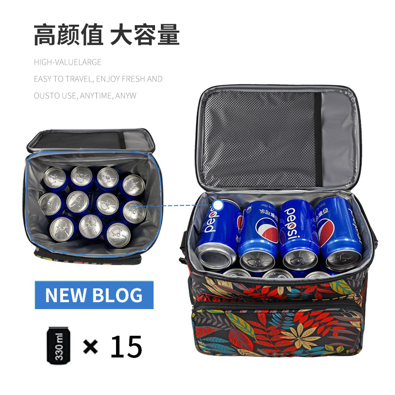 Amazon transfronteriza nueva bolsa térmica Oxford tela al aire libre a prueba de fugas térmica bolsa de picnic bolsa de almuerzo portátil