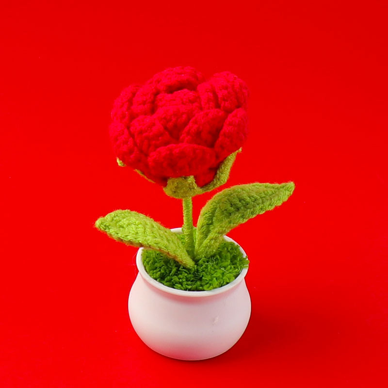 完成品クロスボーダーニットウールひまわり鉢植え造花研究デスクトップ装飾品卒業子供の日の小さなギフト|undefined