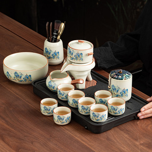 Jinxiu Shanhe Ruyao Automatic Tea Set suit Household Anti-scalding Stone Mill Teapot Office Lazy Tea Maker