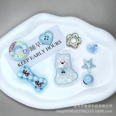 可爱亚克力透色小花狗狗发夹diy饰品配件手机壳材料发卡百搭卡通