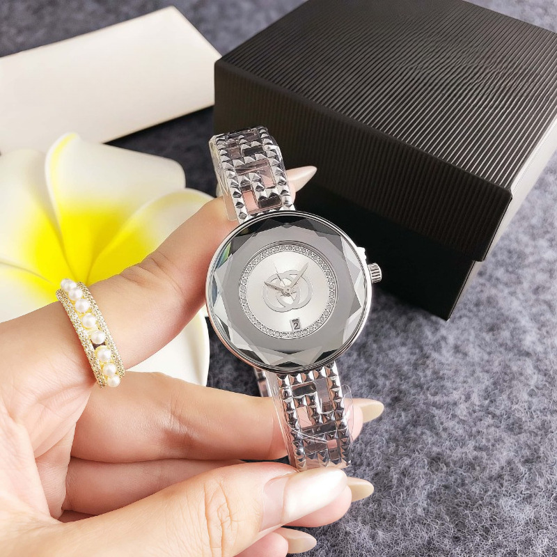 Foreign Trade Women's Watch with Faceted Three-Dimensional Dial, Exquisite High-End Women's Watch with Calendar, Quartz Watch, Men's Sports Watch Foreign Trade Women's Watch with Faceted Three-Dimensional Dial, Exquisite High-End Women's Watch with Calendar, Quartz Watch, Men's Sports Watch