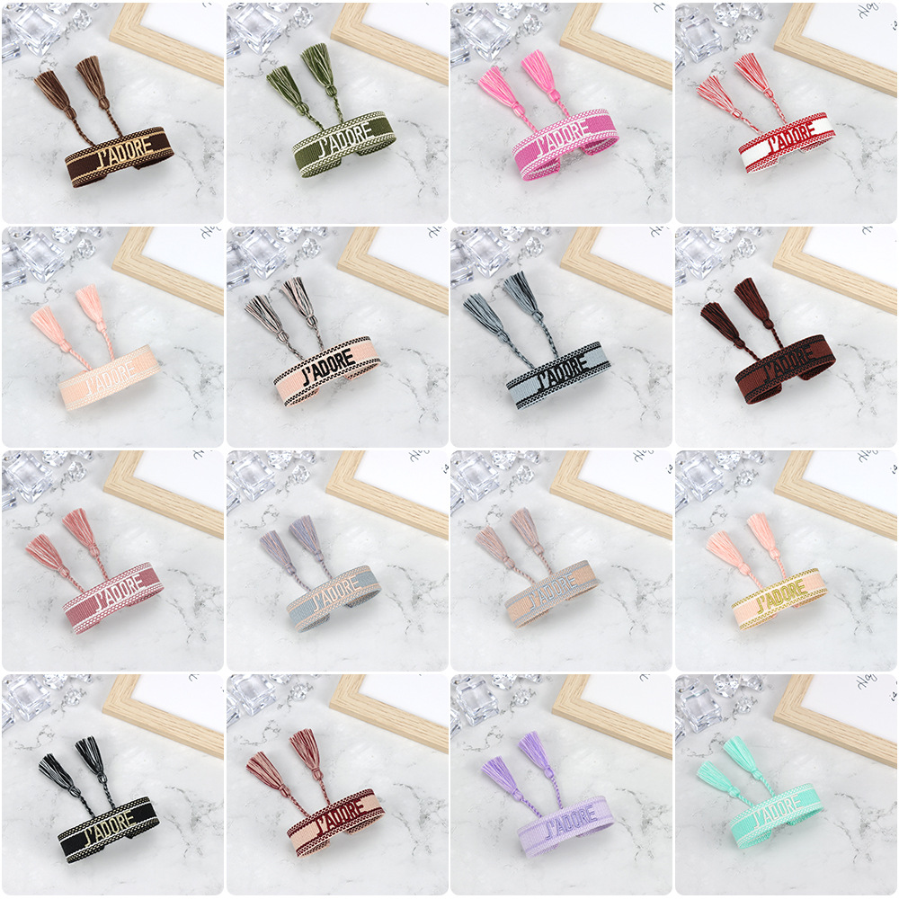 6g Weight Bracelets Classification Daily Occasion rope Material Letter Pattern Women'S Gender Knitting Design Fashion Style Fashion Letter Rope Knitting Women's Bracelets 3