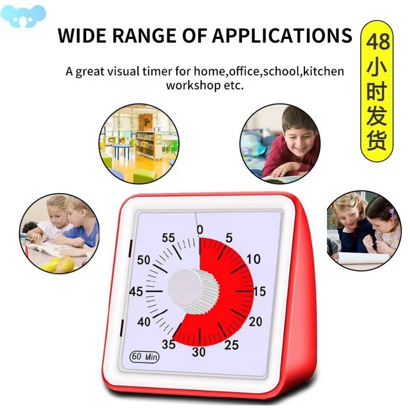 正方形タイマー、特別なサイレントリマインダー、子供用電子目覚まし時計、回転式、多機能、学生向け|undefined