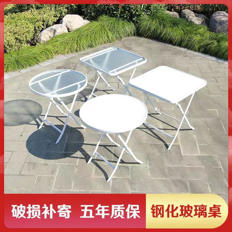 Milk Tea Shop White Small Round Table Casual Outer Simple Coffee Shop Foldableing Table Fashionable Balcony Home Popular Square Table