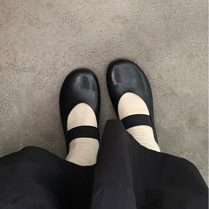 2025秋季新款黑色单鞋女平底法式复古软底奶奶鞋百搭芭蕾玛丽珍鞋|undefined