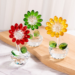 Crystal Sunflower Creative Glass Ornaments for Girlfriends Birthday Gifts Niche Design Decorations Couple Gifts