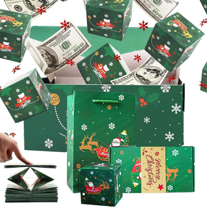Cross-Border New Product Christmas Surprise Jumping Box Folding Bouncing Red Envelope Gift Box Creative Christmas Gift Explosion Box Set Cross-Border New Product Christmas Surprise Jumping Box Folding Bouncing Red Envelope Gift Box Creative Christmas Gift Explosion Box Set