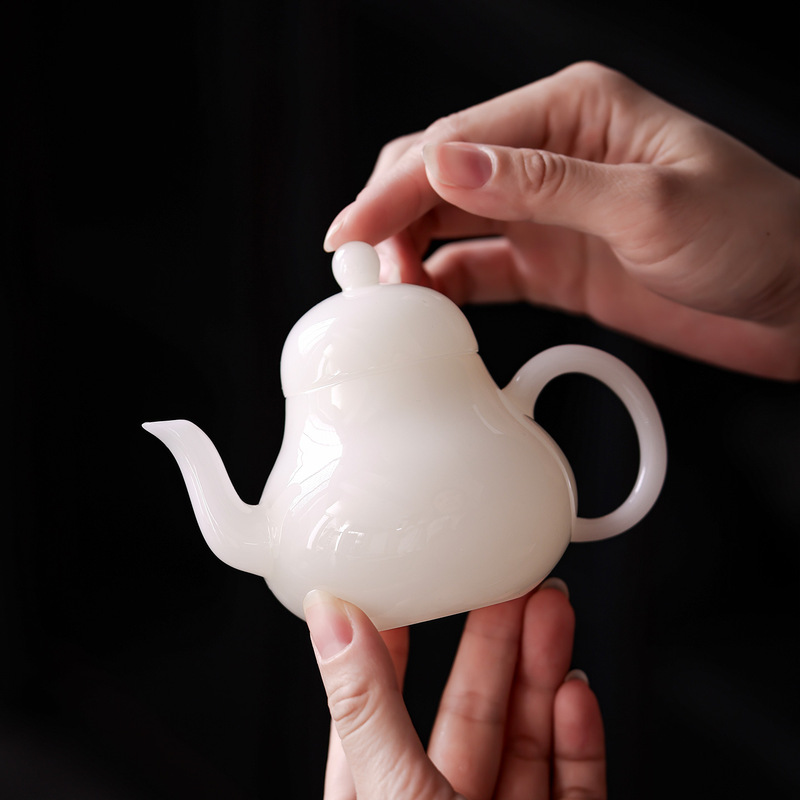 德化冰种玉瓷璞玉上釉亮光面迷你小号茶壶西施壶单个茶壶高颜值|undefined