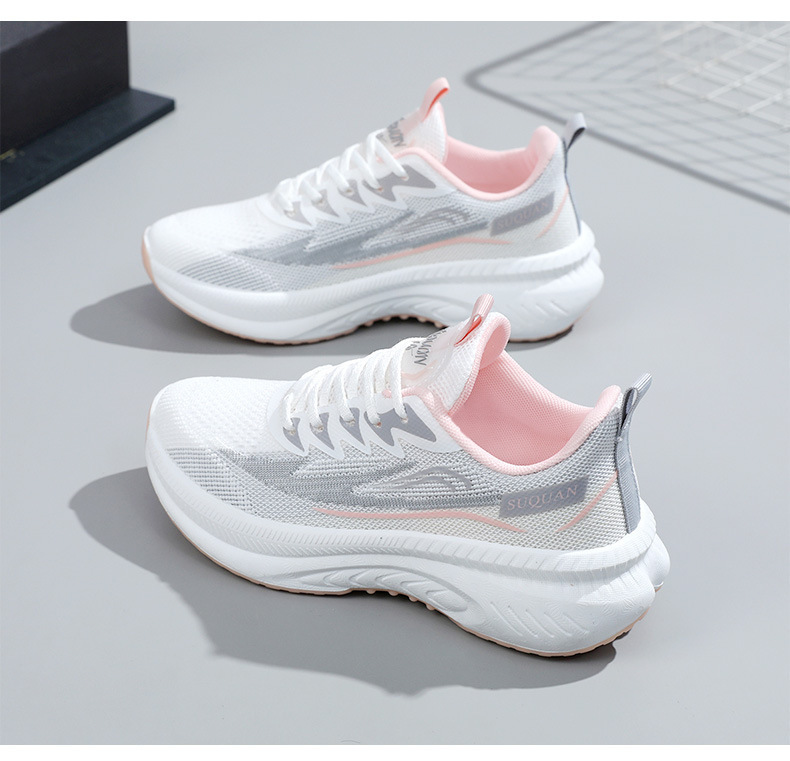 2026 New Cross-Border Spring And Autumn Lightweight Sports Korean Style Fashionable Running Women's Mesh Breathable_vogvips.com