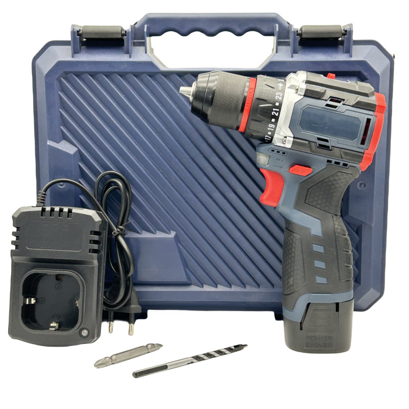 Venta al por mayor sin escobillas taladro recargable pequeña pistola de acero batería de litio gran par impacto taladro de mano destornillador eléctrico