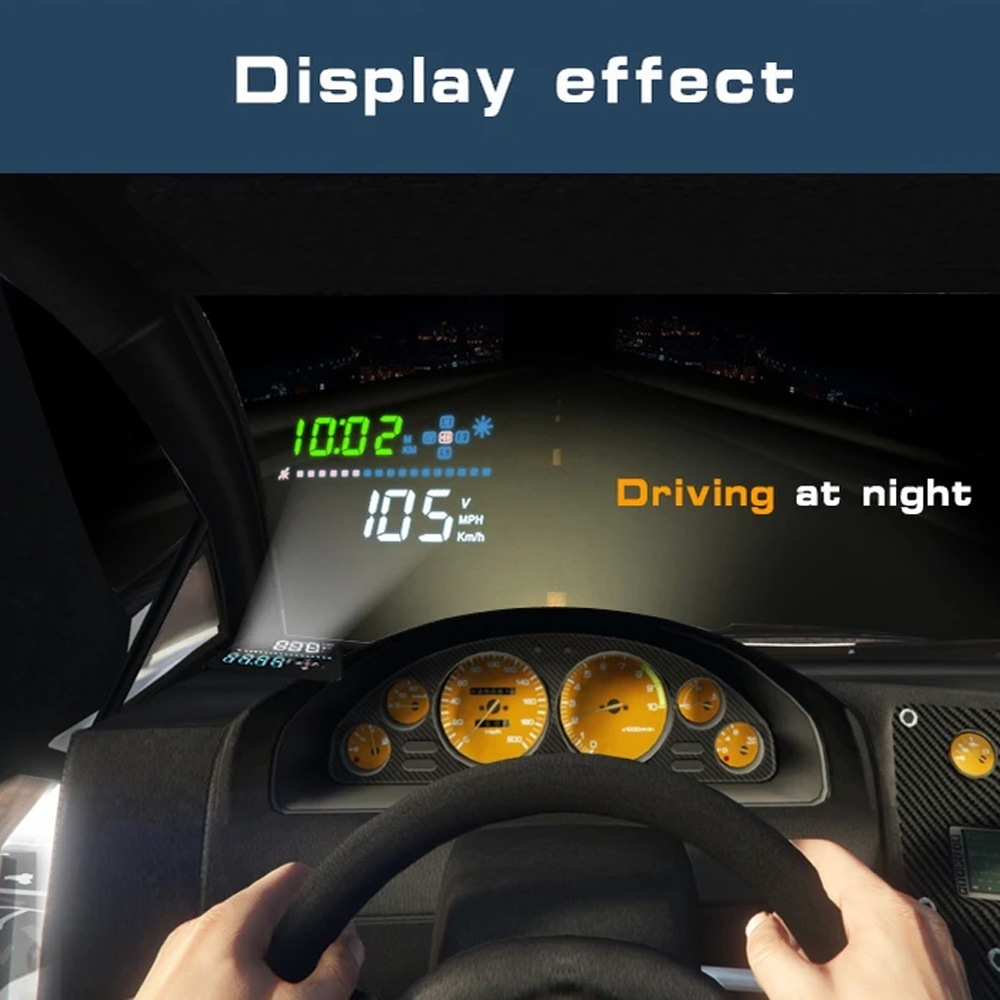 A3 3.5inch Car Hud Head-Up Display Projector Gps Speedometer Obd2 Car Speed Warning