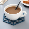 Creative hexagonal silicon glue table pad thermal pad Nordic geometric anti -hot pad bowl cushion kitchen hollow coaster