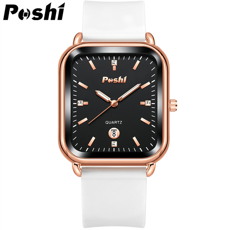 Tiktok transfronterizo TK Venta caliente simple pequeño reloj cuadrado para hombres y mujeres reloj POSHI Internet celebridad Moda mujer reloj de cuarzo