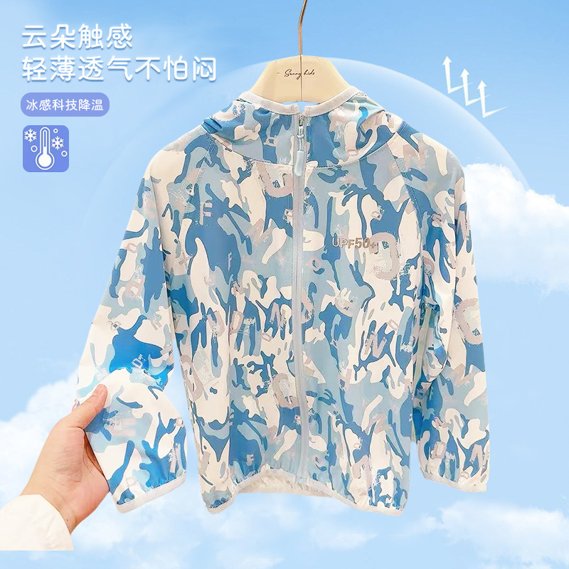 Raglan sleeve sun protection clothing-blue starry sky