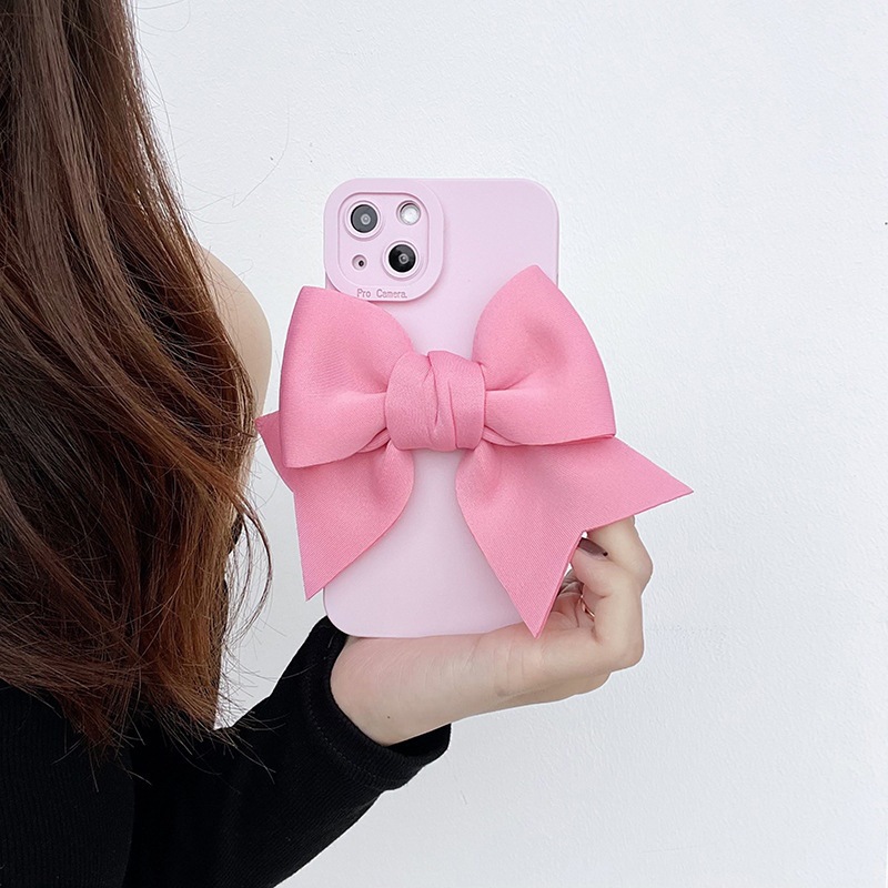 3d Bowknot Silicone Phone Case For Iphone 17 16 15 Pro Max Stylish_voghion.com