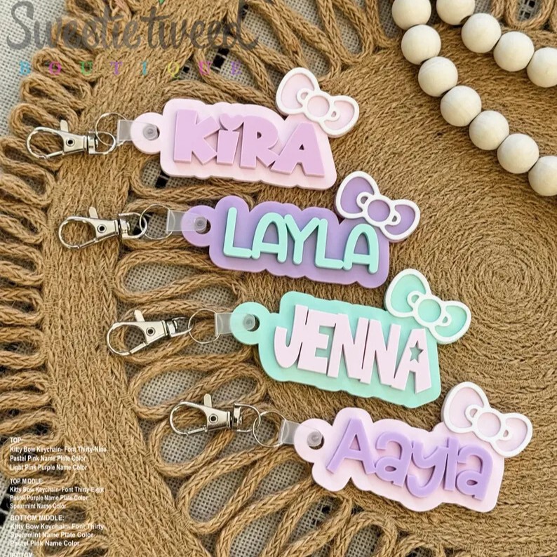 Etsy Hot-Selling Company Logo Name Personalized One-Piece Customized 3D Keychain Bag Buckle Backpack Letter Nameplate