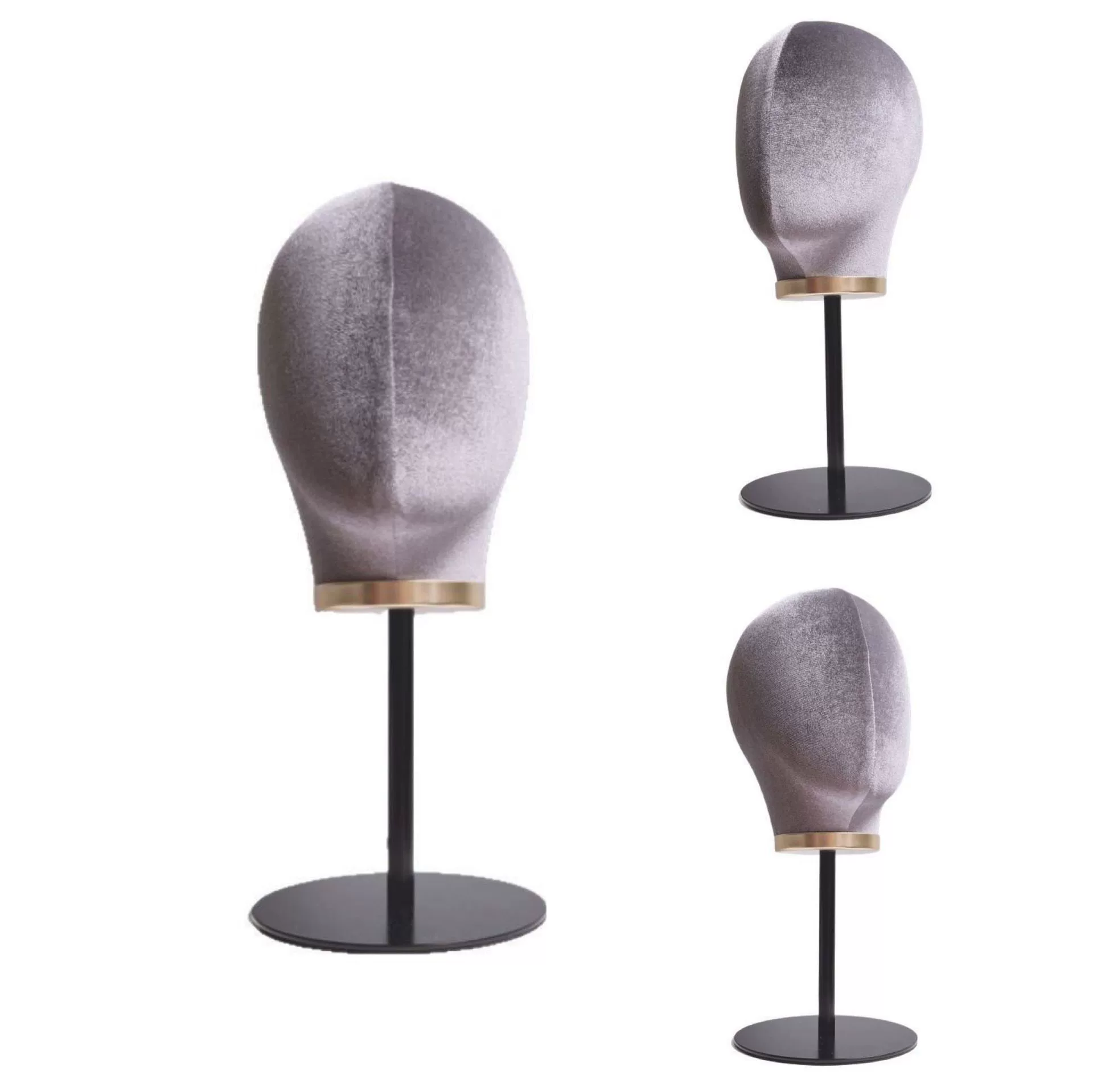 Beige velvet mannequin head, hat, stand, wig, storage system, (Cross-border trading)