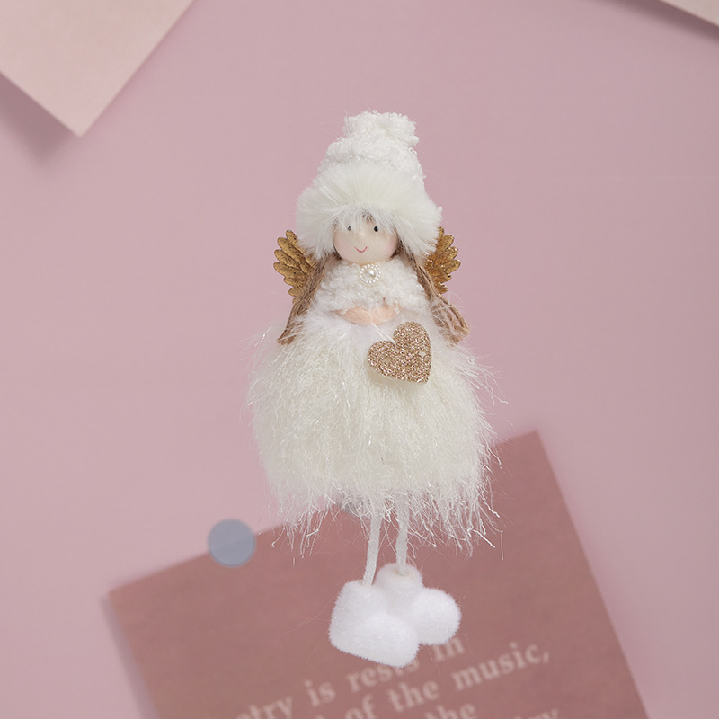 Nuevos productos transfronterizos de muñecas de ángel de niña pequeña decoración de Navidad colgante lindo colgante de ángel de peluche