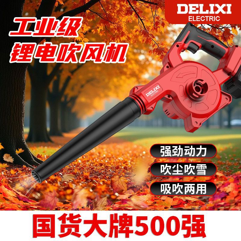 Delixi lithium electric blower high-power industrial hair dryer powerful snow blower household dust gun vacuum cleaner