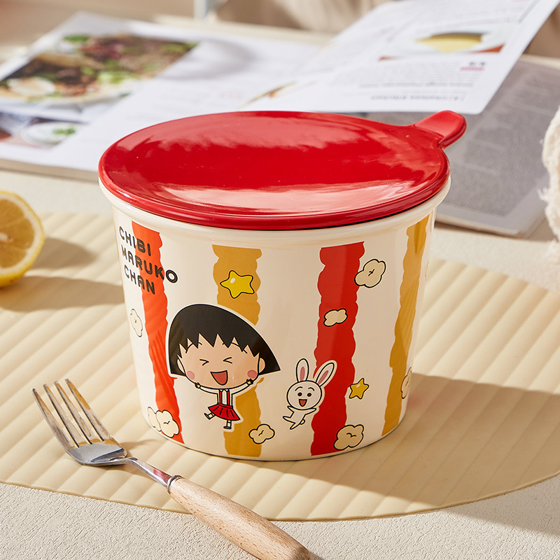 本物のちびまる子ちゃんセラミックインスタントラーメンボウル、見栄えが良くかわいい子供用ラーメンボウル、フライドポテトボウル、ギフトパッケージ|undefined