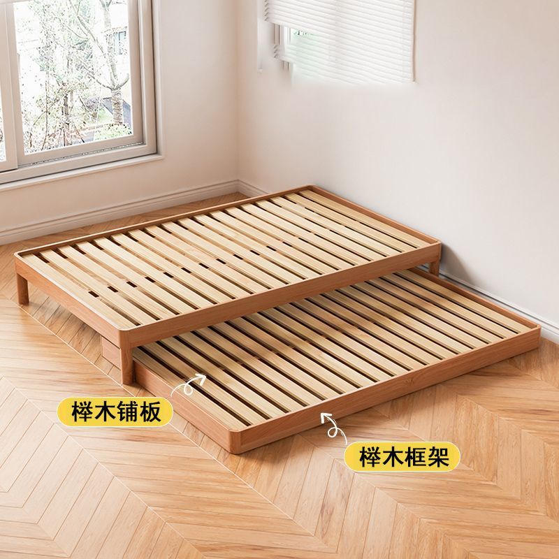 Beech Wood Invisible Pull-Out Bed Children's Splicing Bed Double Bed Push-Pull Bed Solid Wood Single Adjustable Folding Combination Bed