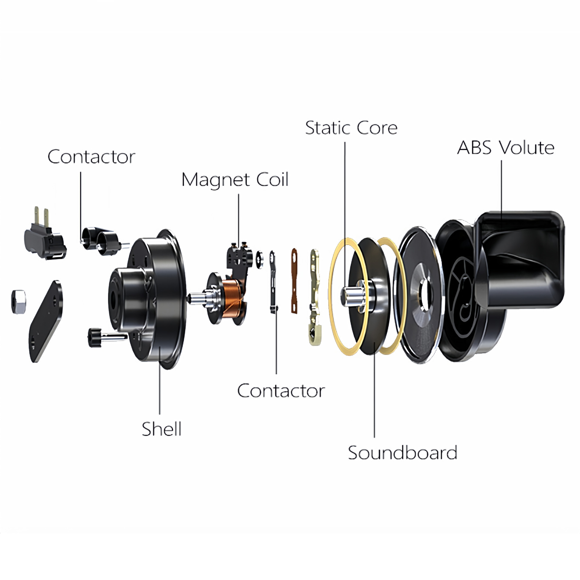 Ultra-durable snail horn portable waterproof speaker with electronic control for long-lasting sound quality and powerful loud volume