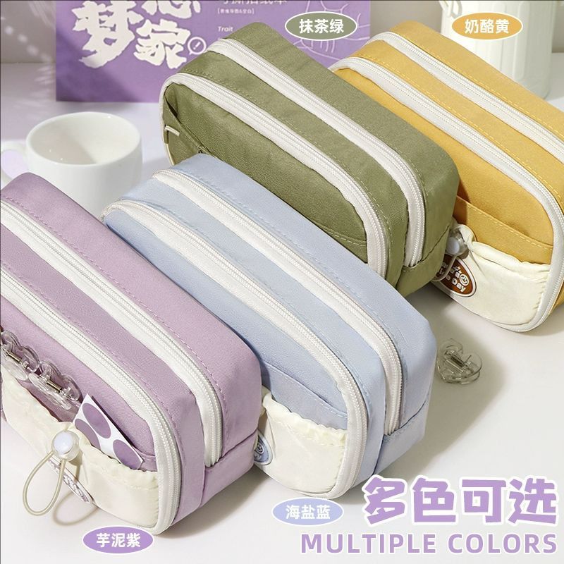 Estuche para lápices azul con leche de sal marina, bolsa de papelería para niñas de gran capacidad, caja de lápices para estudiantes y niños de estilo de alto valor, juego de papelería image 4