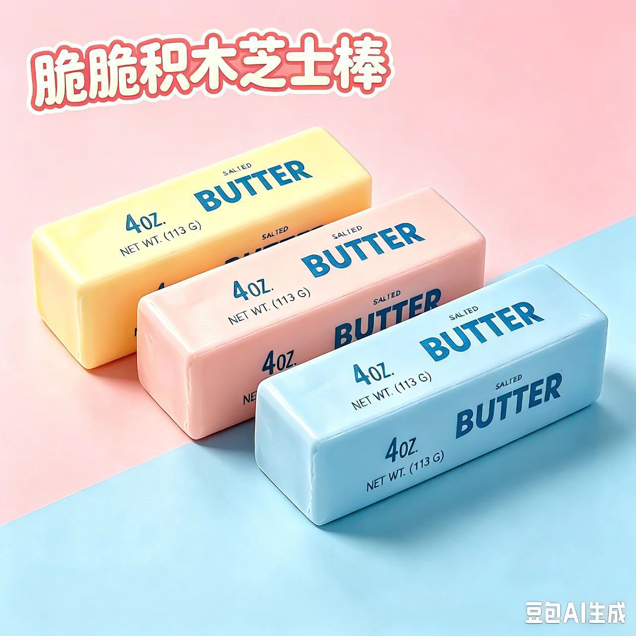 ll脆脆积木芝士棒仿真黄油捏捏乐慢回弹减压玩具解压神器创意搞怪