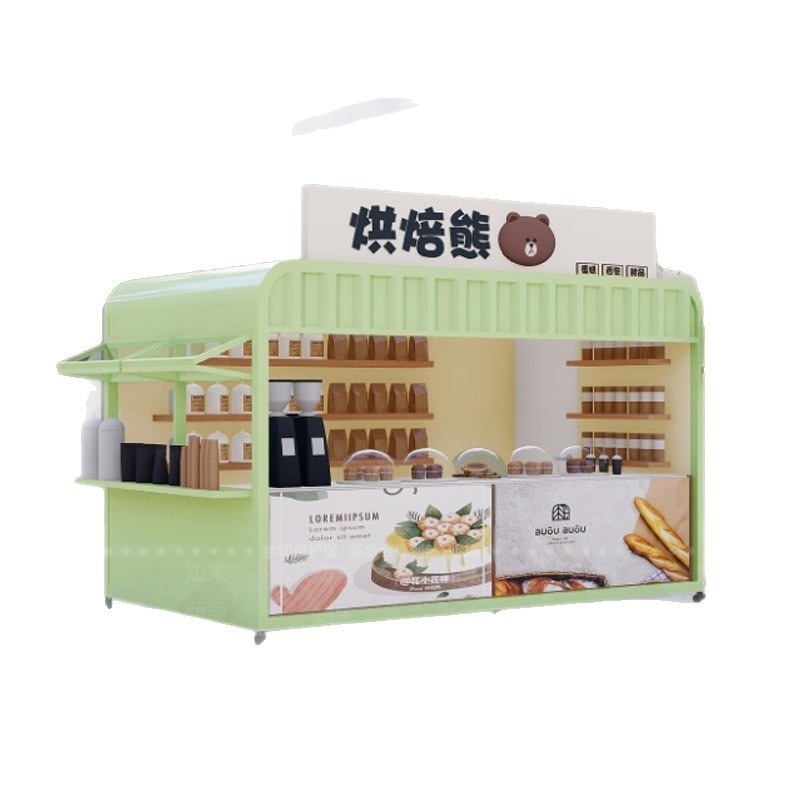 Hot Apple cabina quiosco móvil en línea famosa calle comercial tiendas punto escénico de la casa de té de leche quiosco multifuncional fabricante