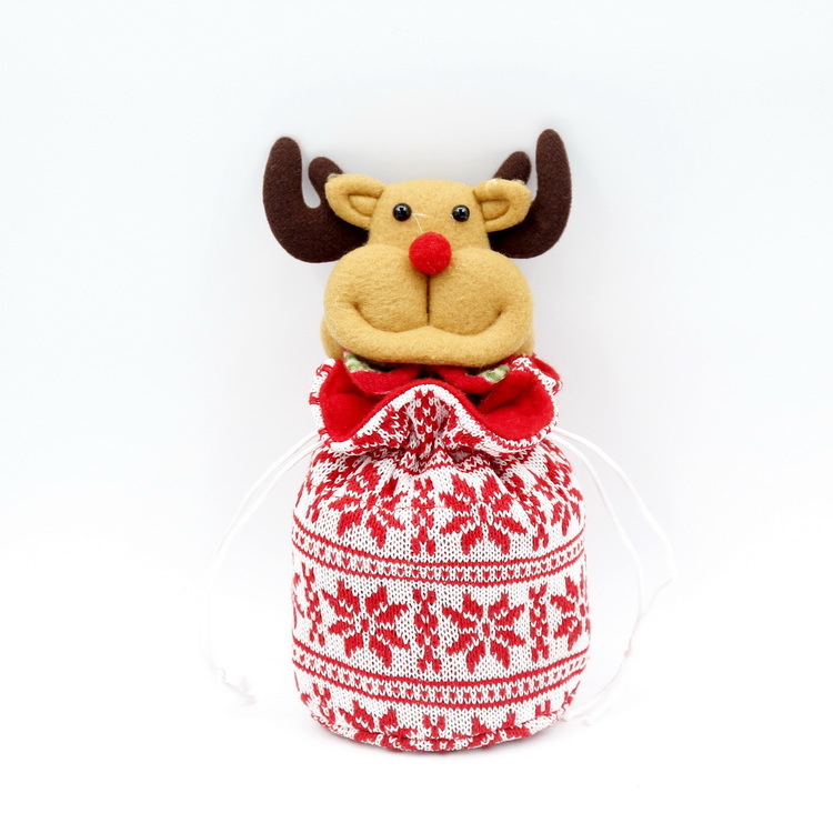 Nuevo Cordón de Navidad de punto Apple bolsa adultos niños lindo muñeca de dibujos animados bolsa de regalo bolsa de caramelo