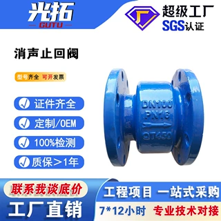 HC41X球墨铸铁法兰消声止回阀 法兰单向逆止阀门 DN100