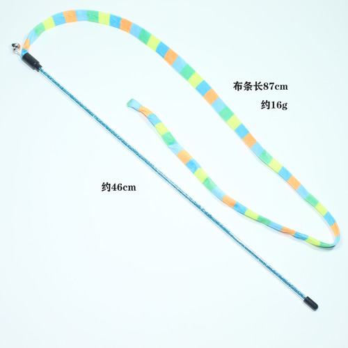 Pet supplies cat toys colorful ribbons cat teaser with fresh prints wholesale cat teaser toys