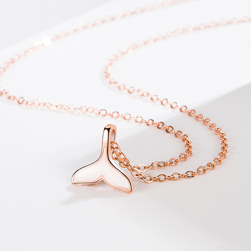 Kuaishou Korean Version Cross-border Silver-plated Pendant for Women, Fish Tail Lightweight Luxury Niche Design 