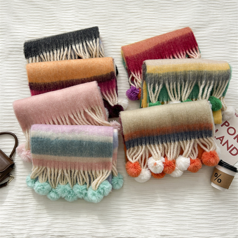 430g Weight Women's Simple Style Solid Color Imitation Cashmere Scarf