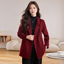 2025秋冬新款双面羊毛大衣女中长款显瘦宽松女式毛呢外套ZQ25269
