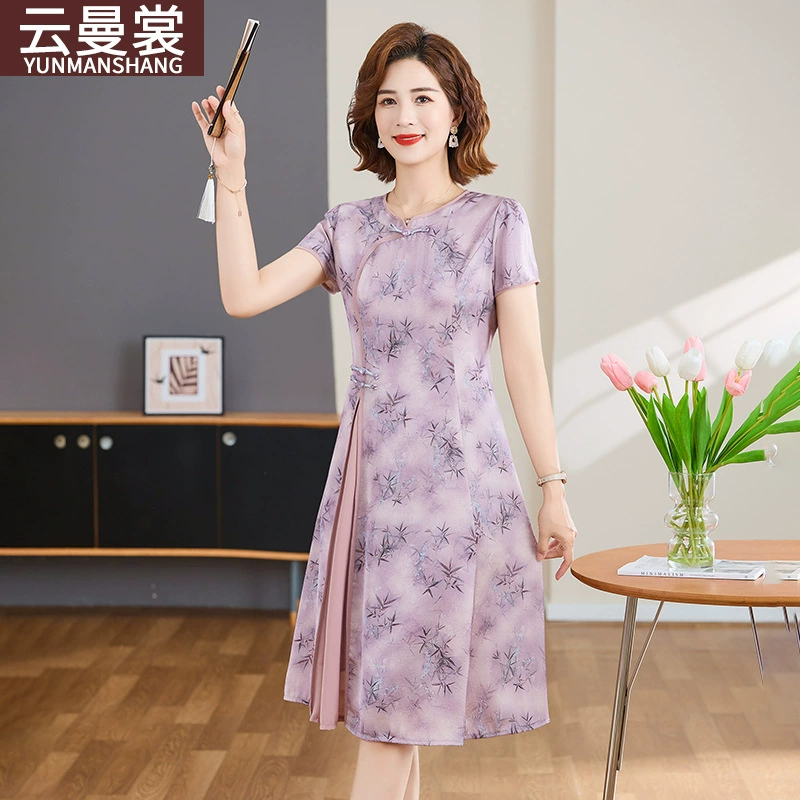 День матери мама летнее платье новый улучшенный чонсам комбинезон