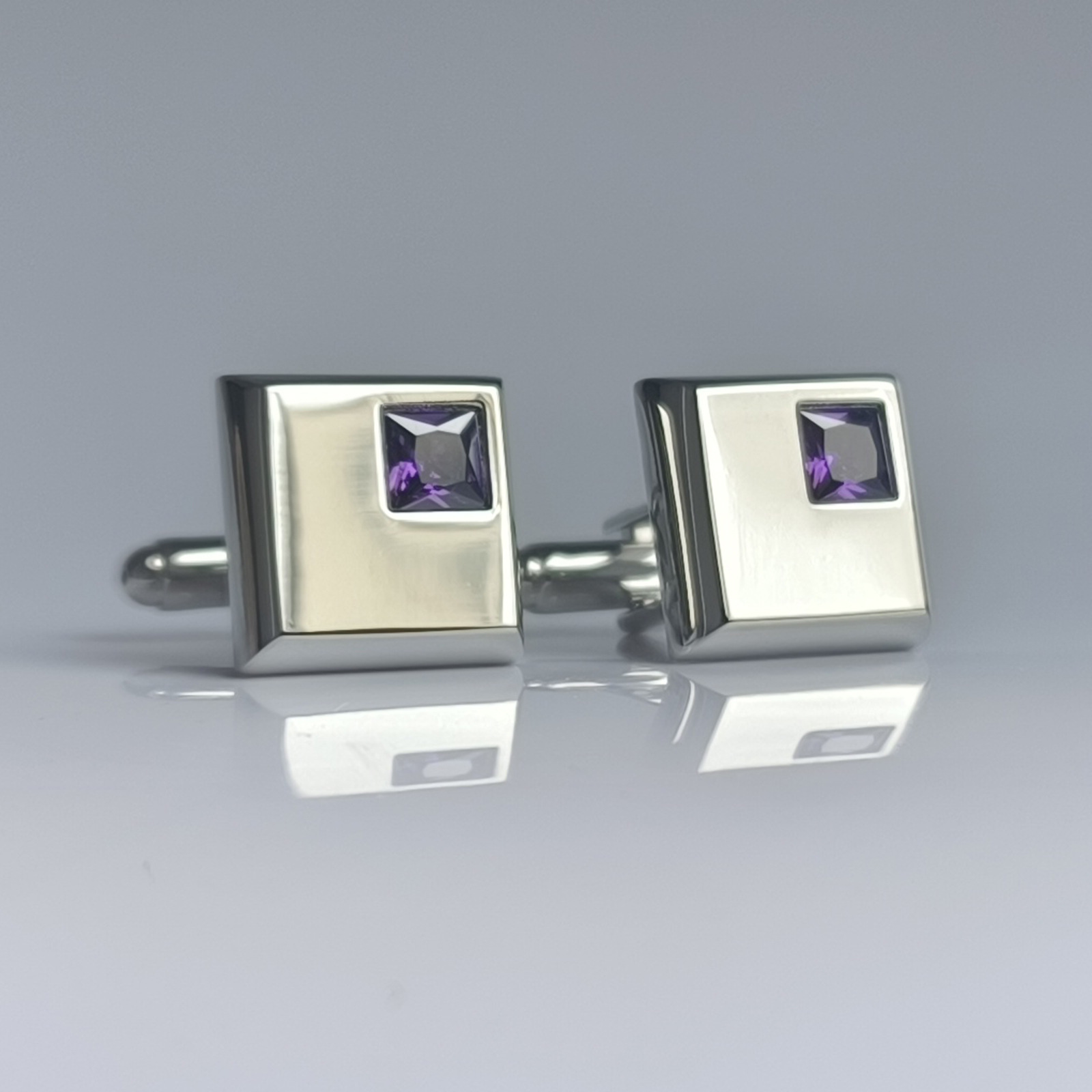 Classic Square 5mm Purple Zircon Cufflinks Men's Suit Shirt Elegant French Cufflinks eBay Source