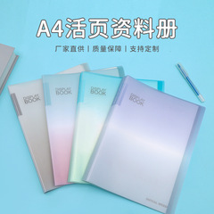 A4 transparent document binder gradient color expandable insert folder, document holder, test paper storage bag, file organizer, music score folder