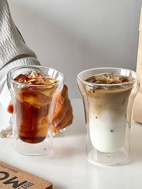 Transparent glass coffee creative tea cup, simple and elegant design