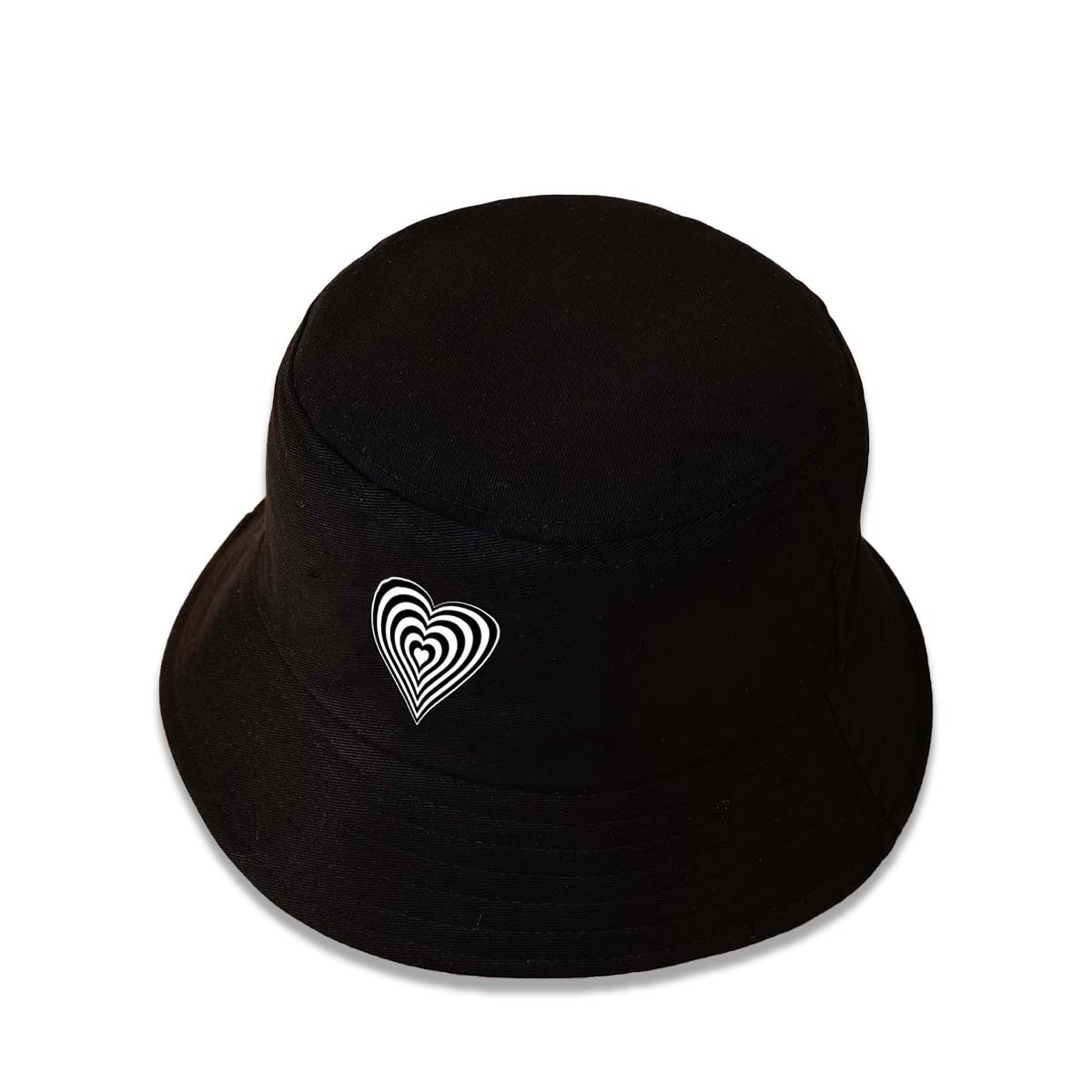 Hat Women's Korean-style Fashion Love Black Fisherman Hat Wide Brim All-match Fashion Face Covering Japanese Personality Bucket Hat Men display picture 4