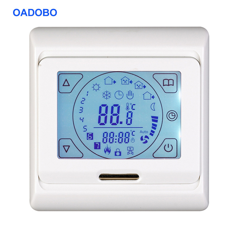 E91 touch screen weekly programming heating thermostat electric heating 16A electric floor heating with 3 meters sensor warranty for 2 years