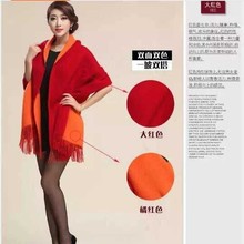 冬季糕绒双面围巾时尚百搭正反两用披肩流苏纯色装饰围脖爆款批发