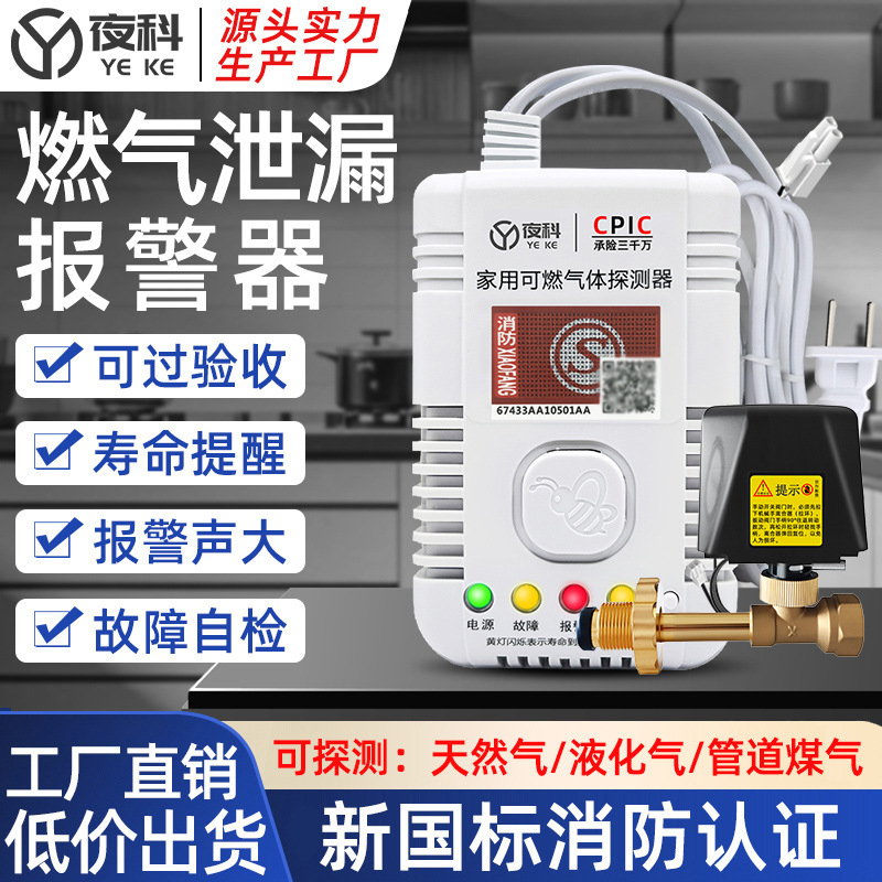 4G联网燃气泄漏报警器自动切断阀煤气罐液化气可燃气体智能安防