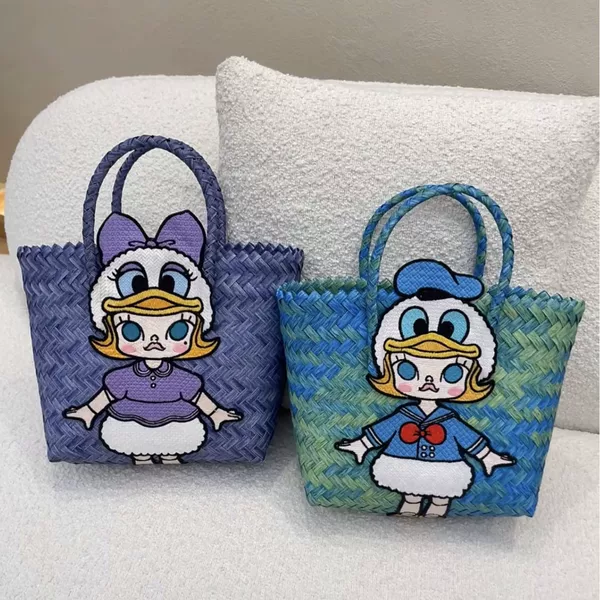 Mr. Chen's Cute Handmade Woven Bag from Thailand, Large Capacity Women's Bag, Suitable for Commuting and Casual Use, Handbag, Gift, Vacation Essential